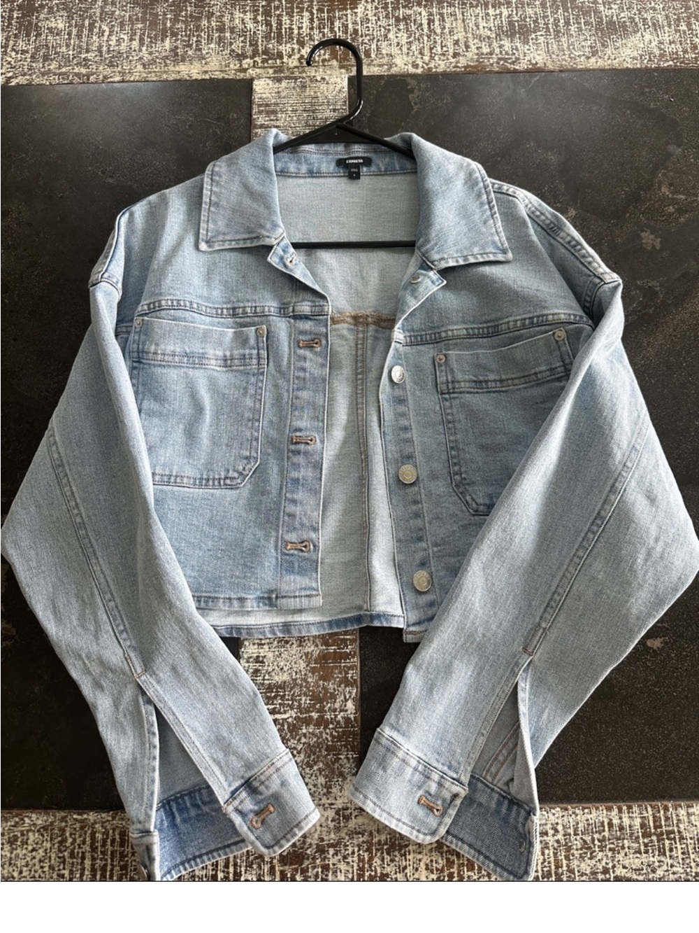 EXPRESS CROPPED DENIM JACKET SZ S